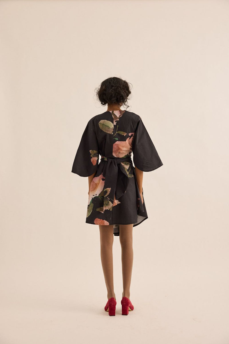 Grisea Dress poplin by Khara Kapas in grey for women in Singapore