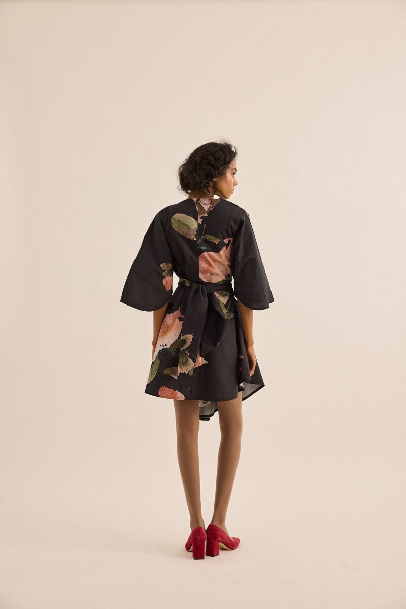 Grisea Dress poplin by Khara Kapas in grey for women in Singapore