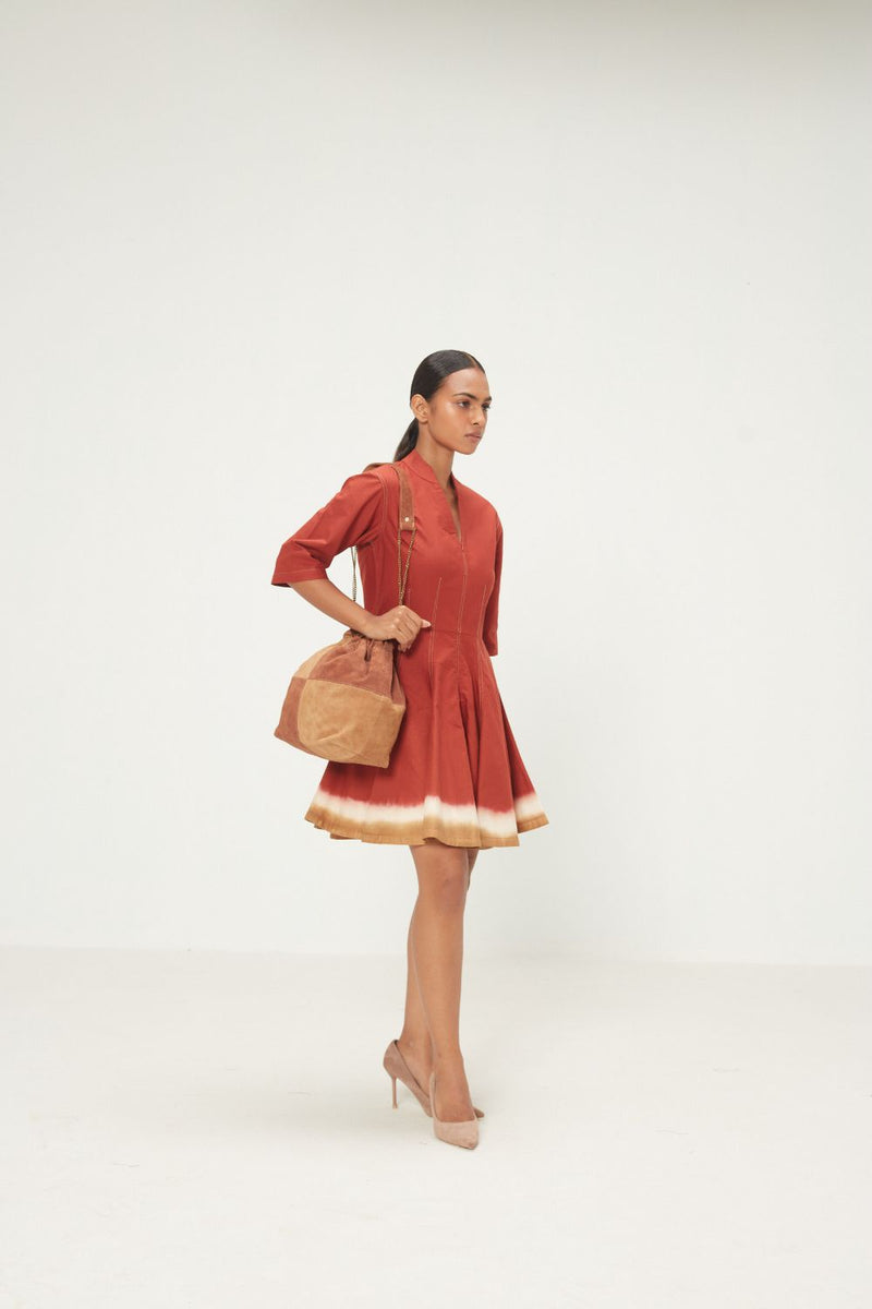 Red Clay Dress oxford by Khara Kapas in red for women in Singapore