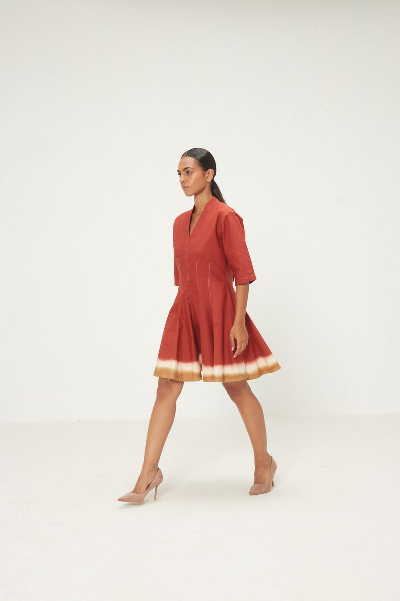 Red Clay Dress oxford by Khara Kapas in red for women in Singapore