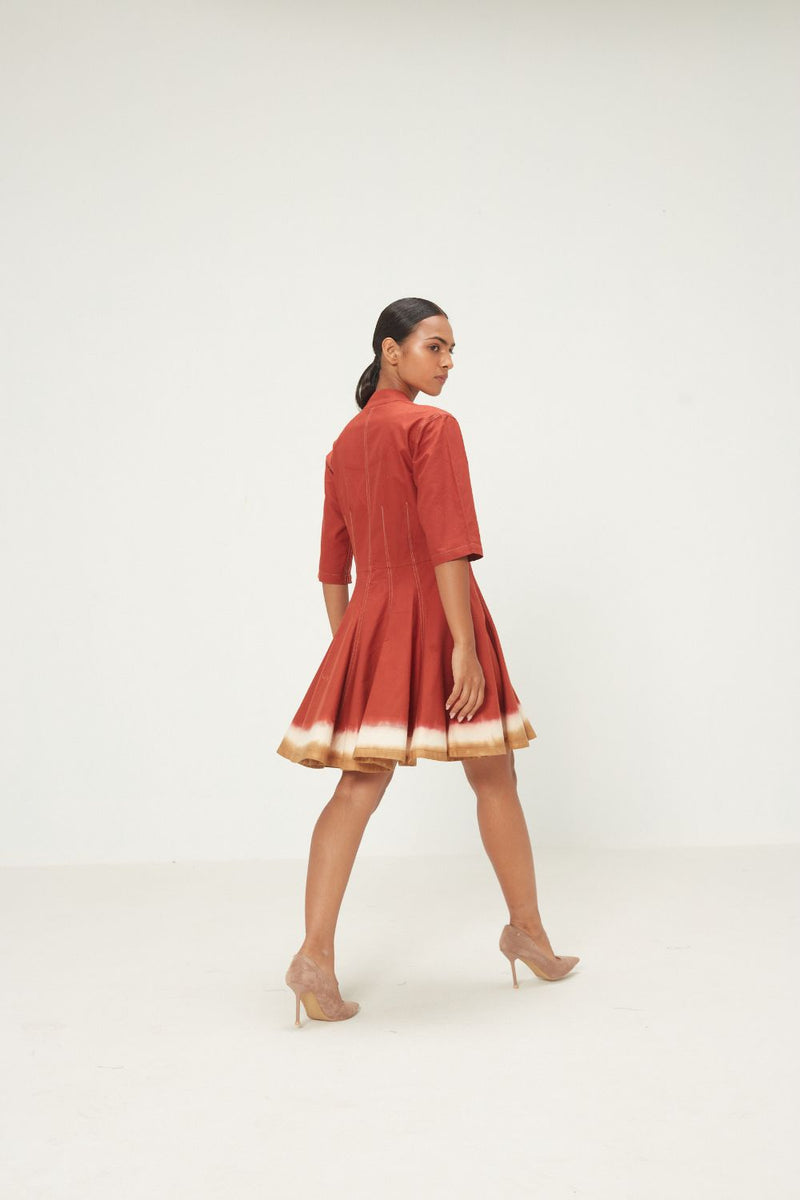 Red Clay Dress oxford by Khara Kapas in red for women in Singapore