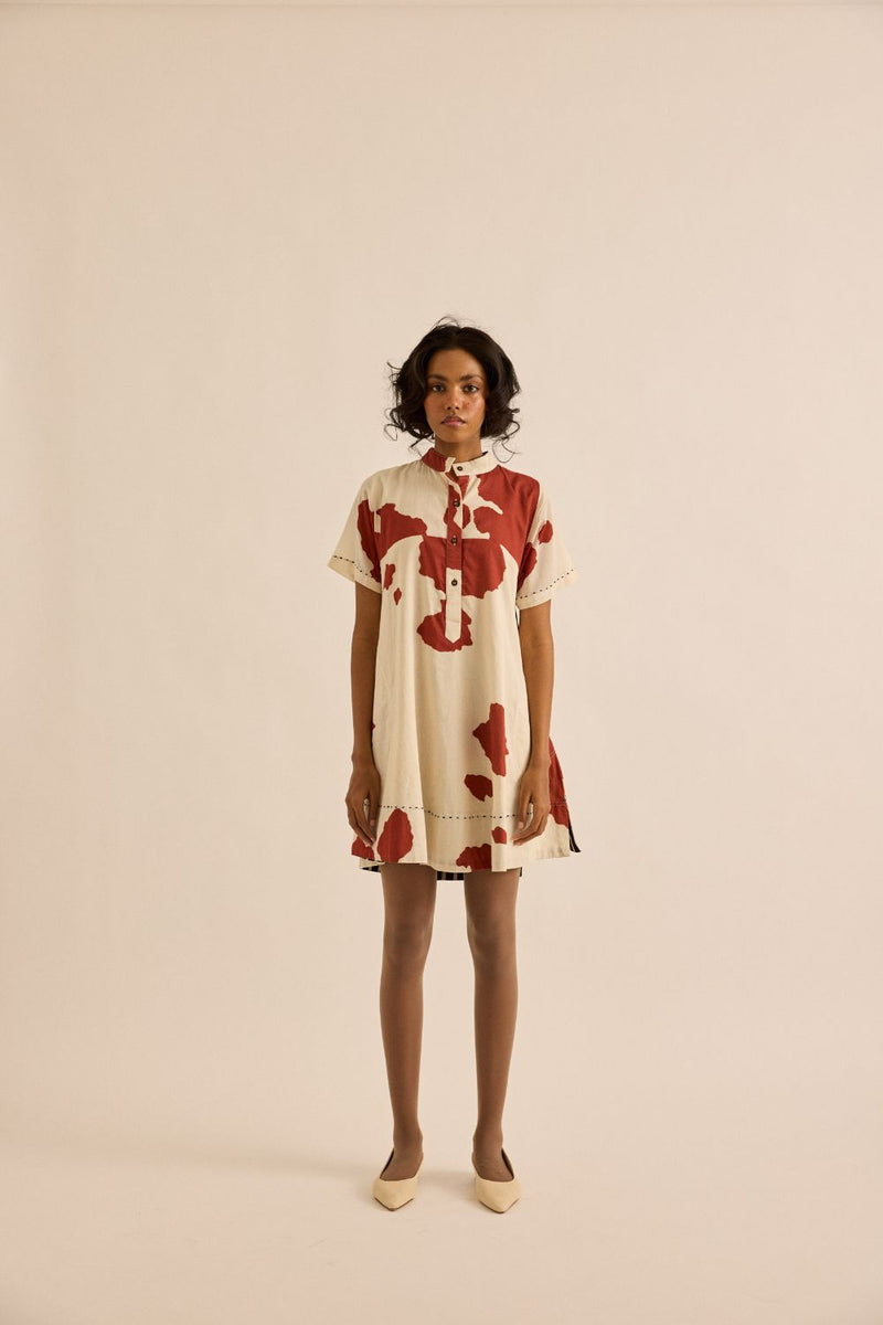 Sunspot Dress mul by Khara Kapas in red for women in Singapore