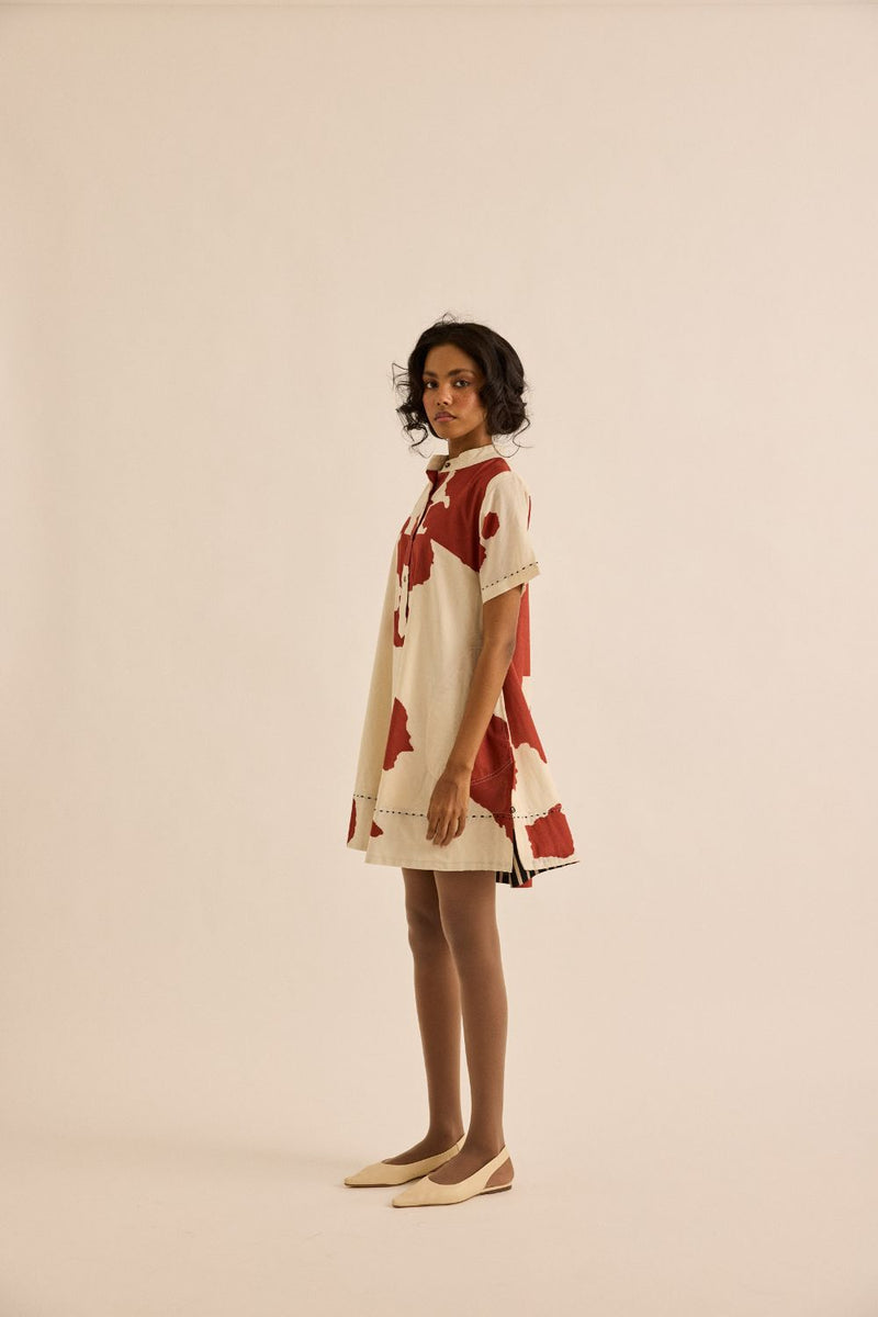 Sunspot Dress mul by Khara Kapas in red for women in Singapore