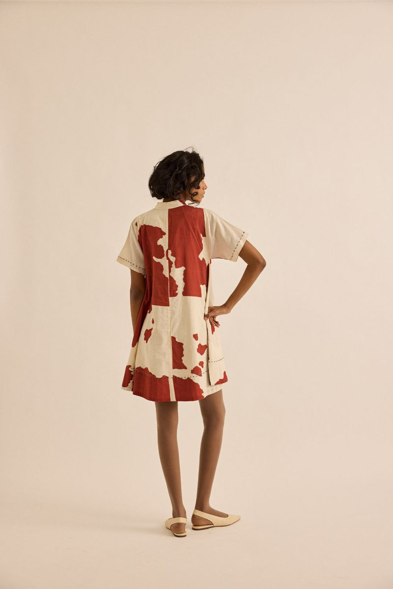Sunspot Dress mul by Khara Kapas in red for women in Singapore