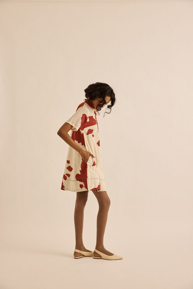 Sunspot Dress mul by Khara Kapas in red for women in Singapore