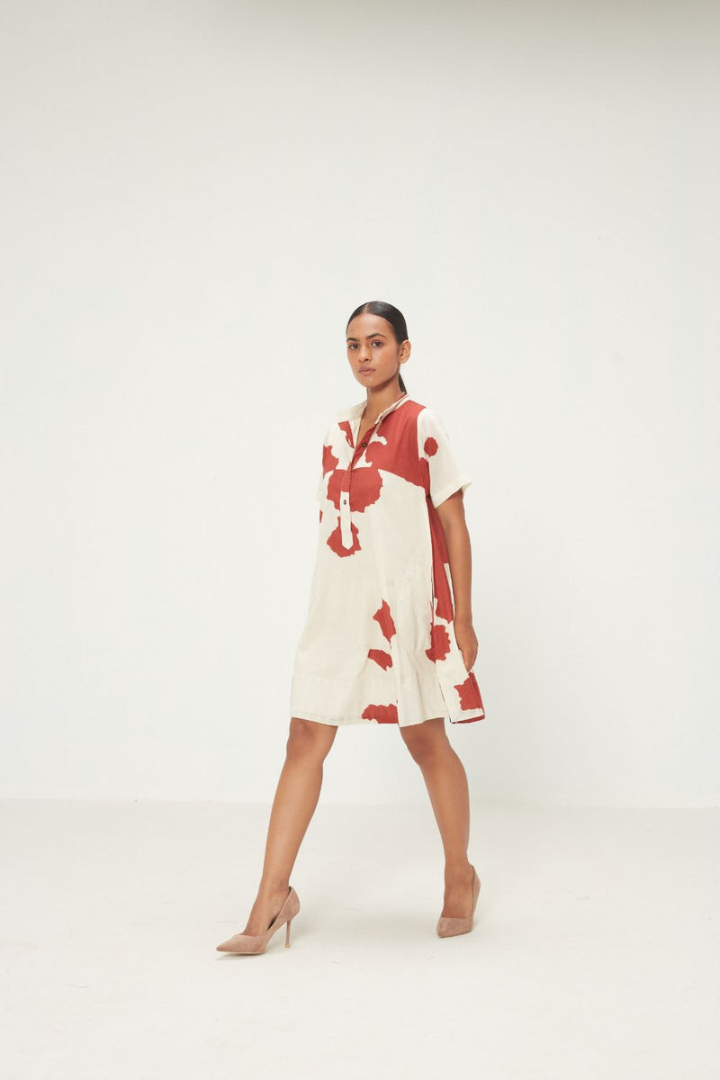 Sunspot Dress mul by Khara Kapas in red for women in Singapore