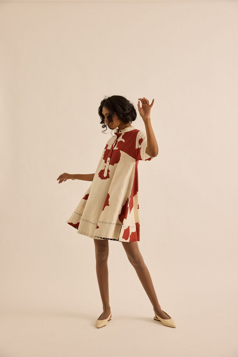 Sunspot Dress mul by Khara Kapas in red for women in Singapore