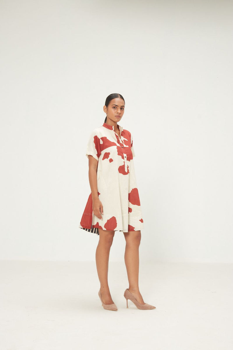 Sunspot Dress mul by Khara Kapas in red for women in Singapore