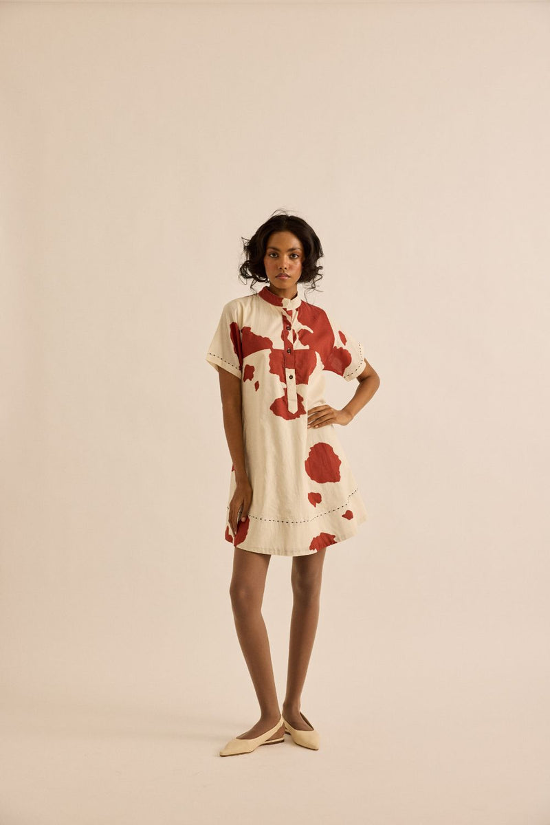Sunspot Dress mul by Khara Kapas in red for women in Singapore
