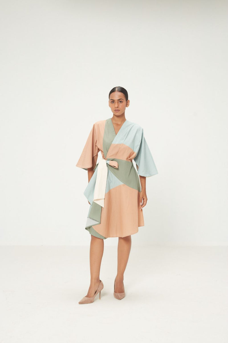 Maris Dress poplin by Khara Kapas in multi for women in Singapore