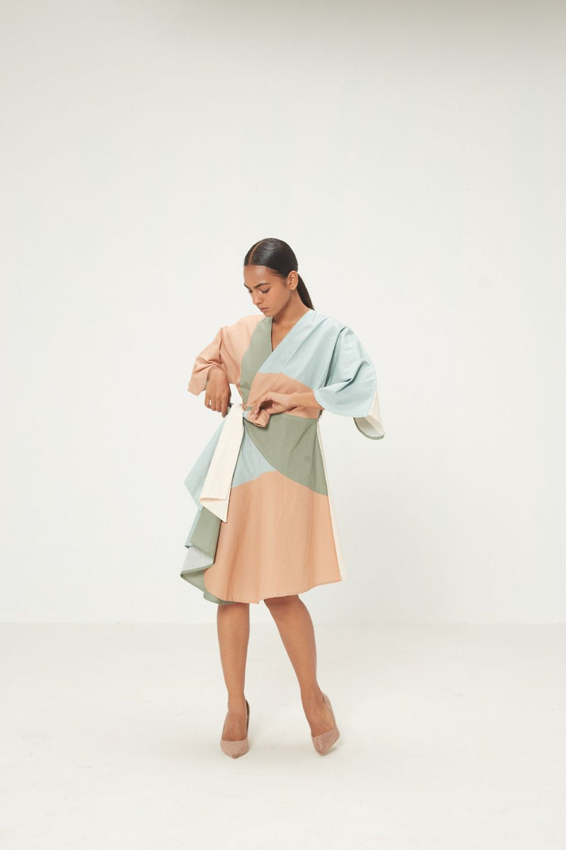 Maris Dress poplin by Khara Kapas in multi for women in Singapore