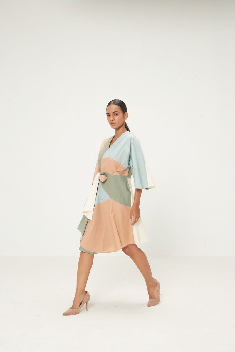 Maris Dress poplin by Khara Kapas in multi for women in Singapore