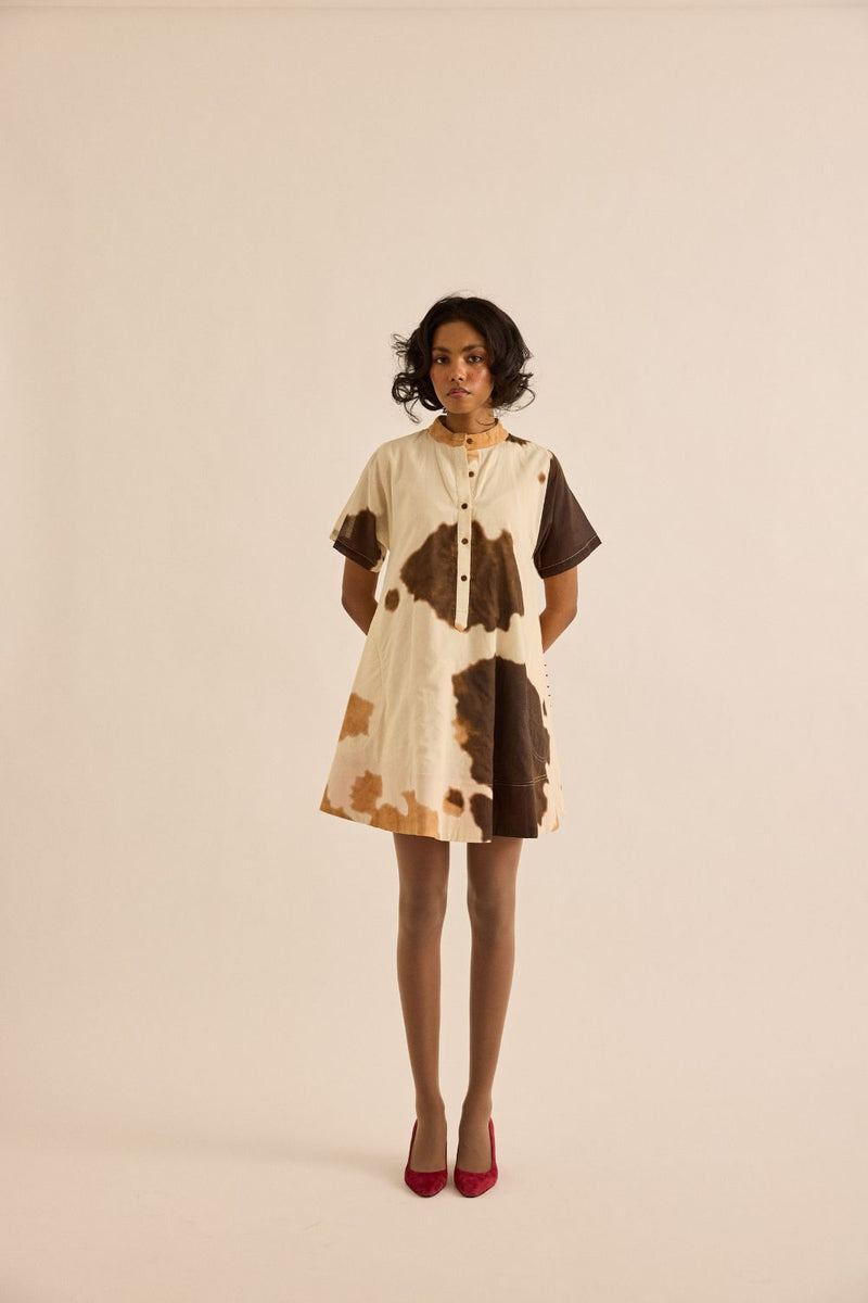 Cuban Sand Dress mul by Khara Kapas in brown for women in Singapore