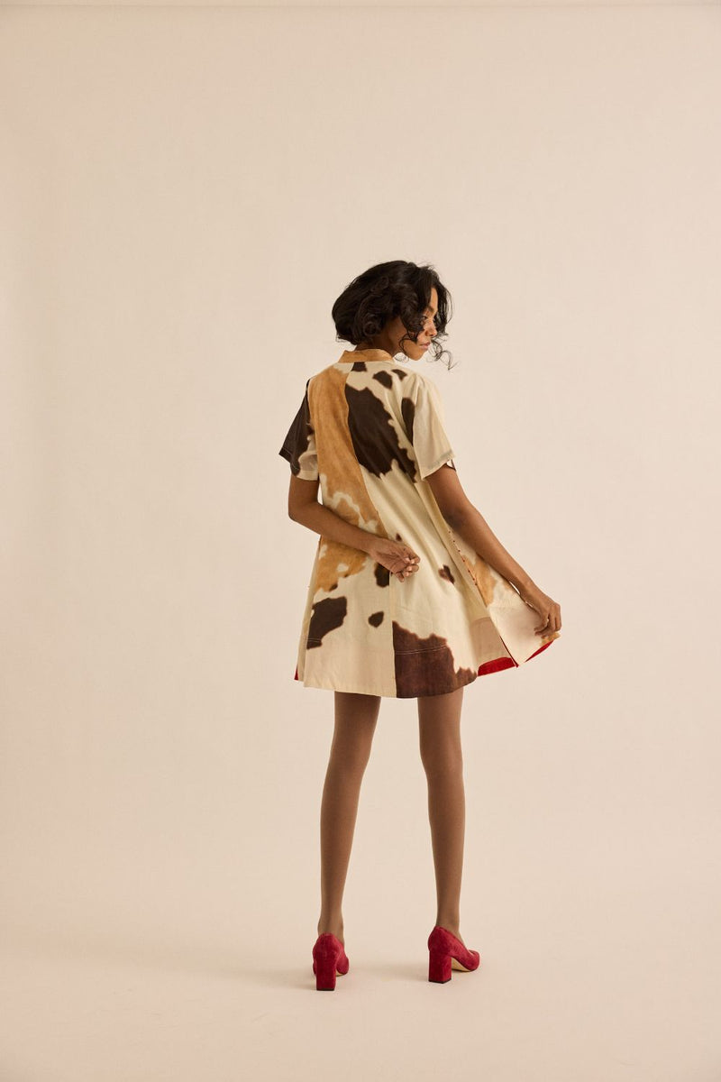 Cuban Sand Dress mul by Khara Kapas in brown for women in Singapore