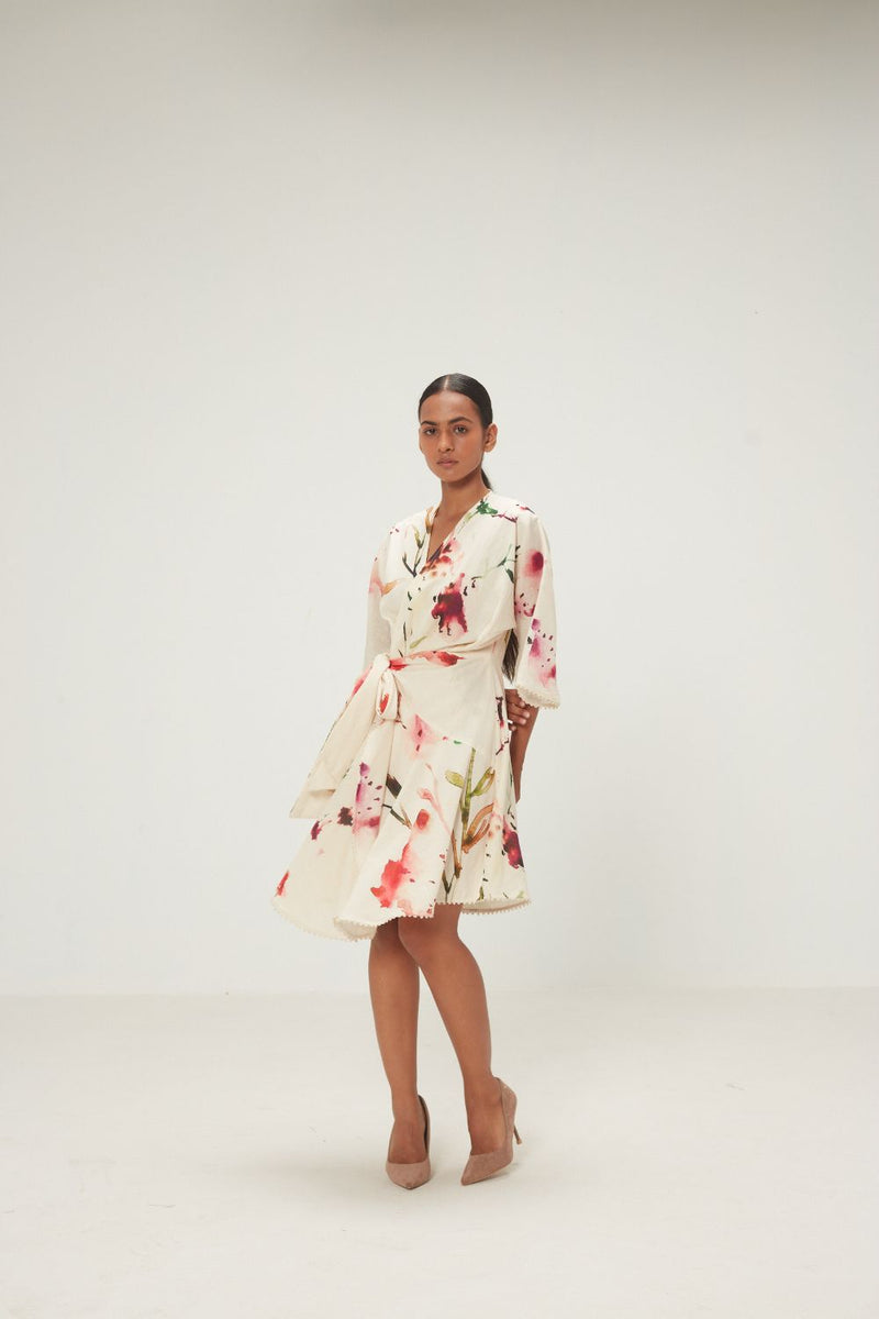 Plumeria Dress mul by Khara Kapas in red for women in Singapore