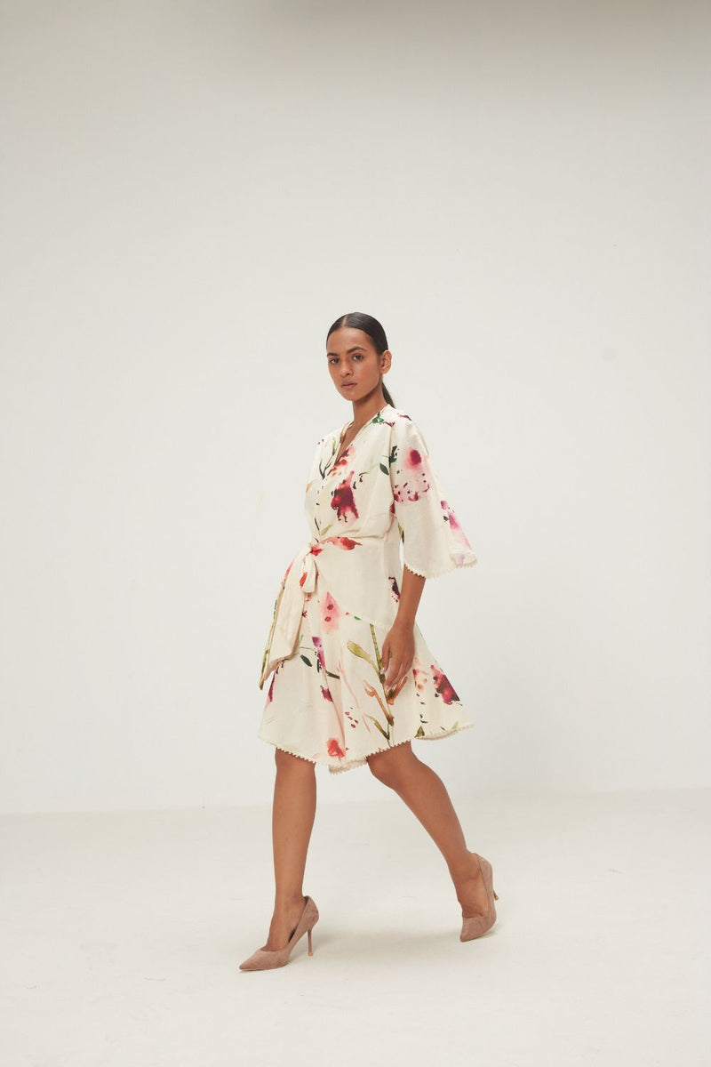 Plumeria Dress mul by Khara Kapas in red for women in Singapore