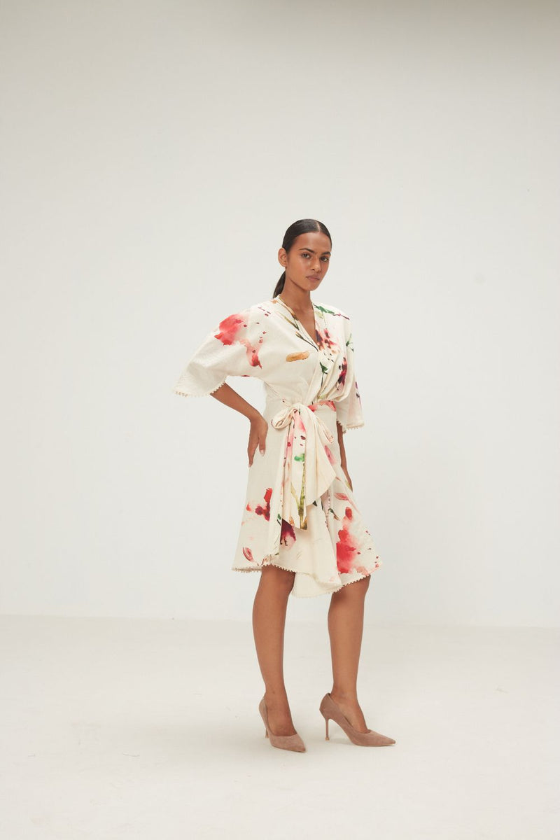 Plumeria Dress mul by Khara Kapas in red for women in Singapore