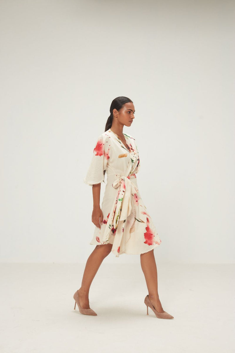 Plumeria Dress mul by Khara Kapas in red for women in Singapore