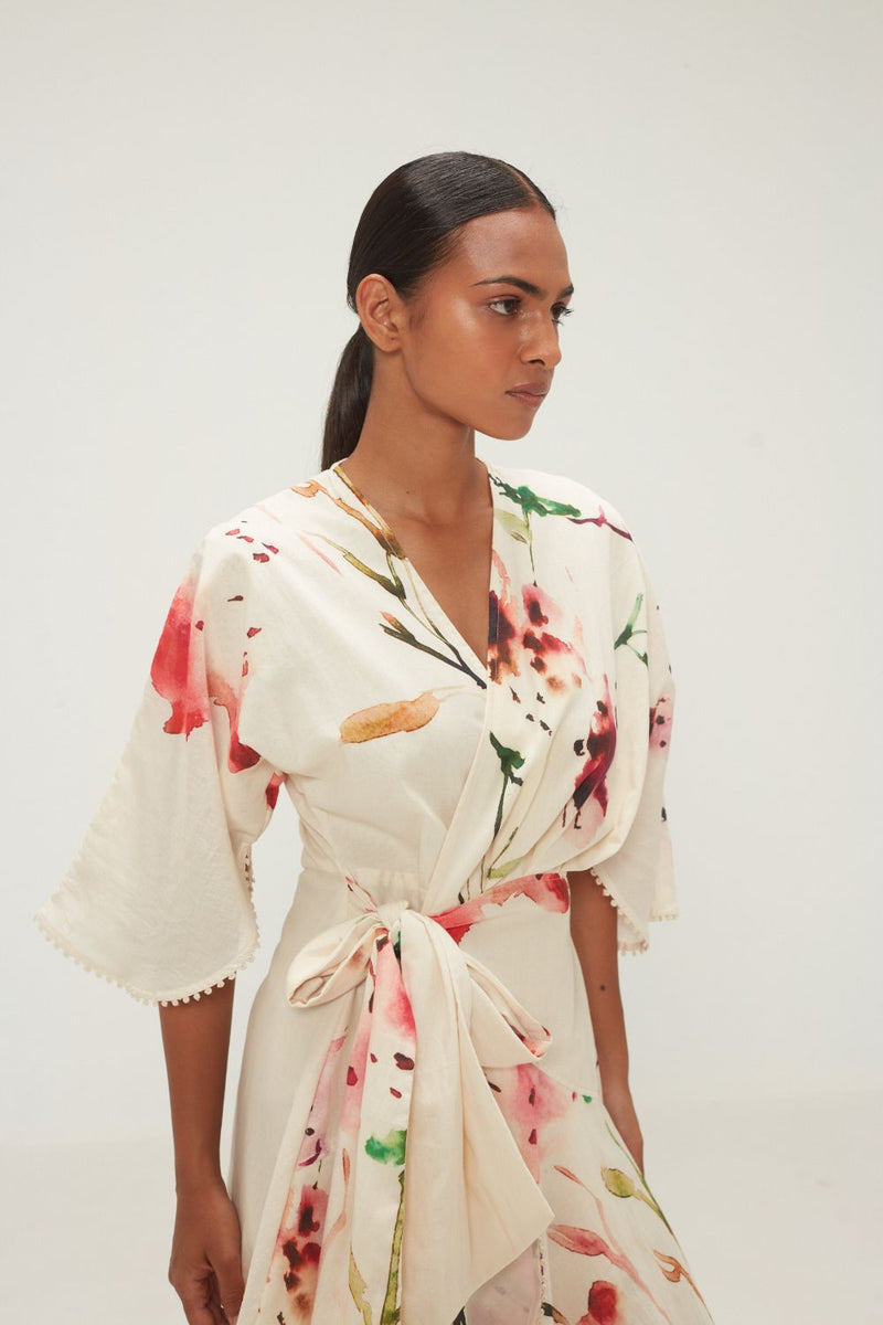 Plumeria Dress mul by Khara Kapas in red for women in Singapore