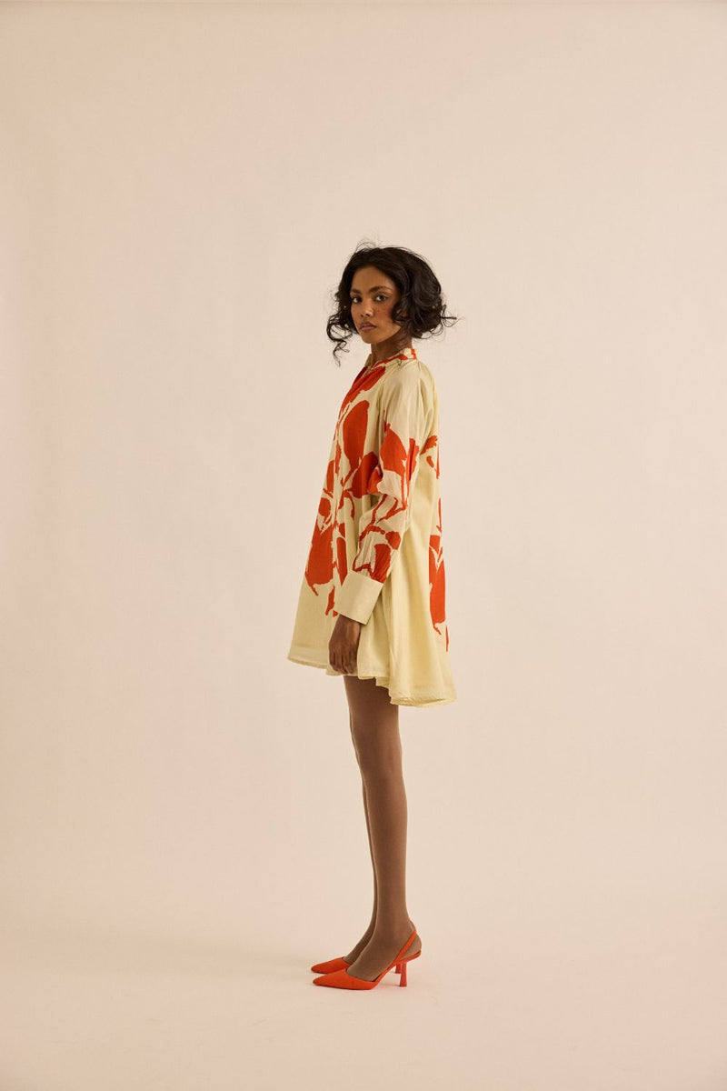 Khaki Dress mul by Khara Kapas in green for women in Singapore
