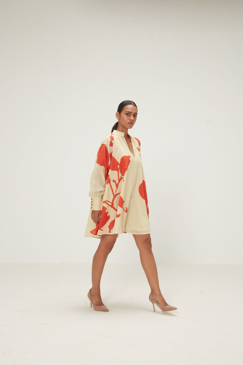 Khaki Dress mul by Khara Kapas in green for women in Singapore