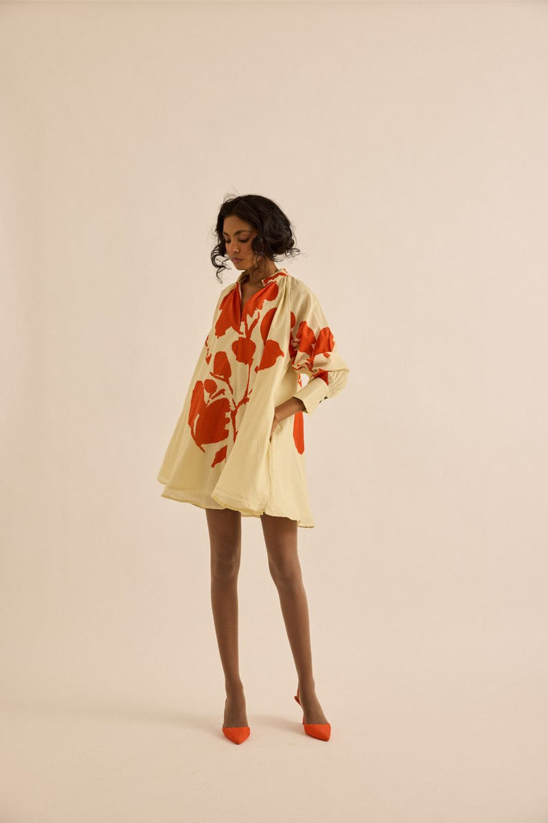 Khaki Dress mul by Khara Kapas in green for women in Singapore