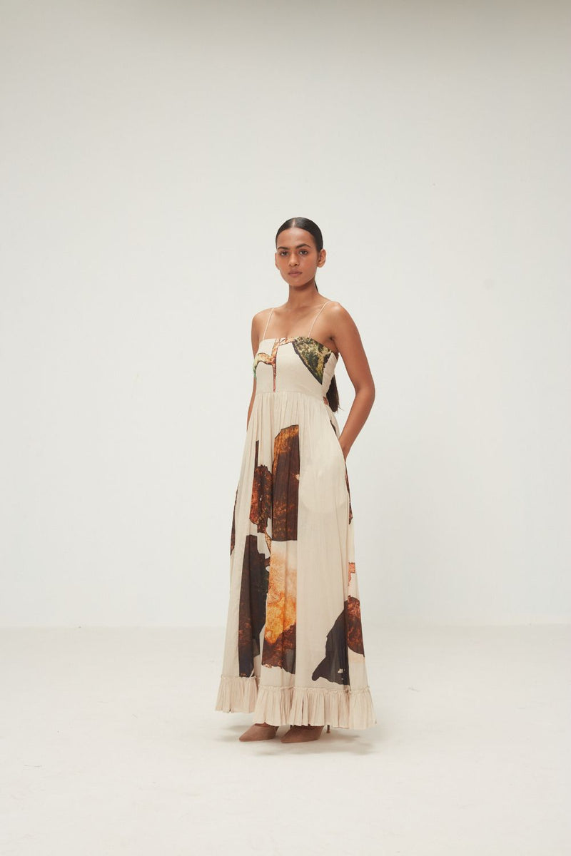 Peru Dress mul by Khara Kapas in ecru for women in Singapore