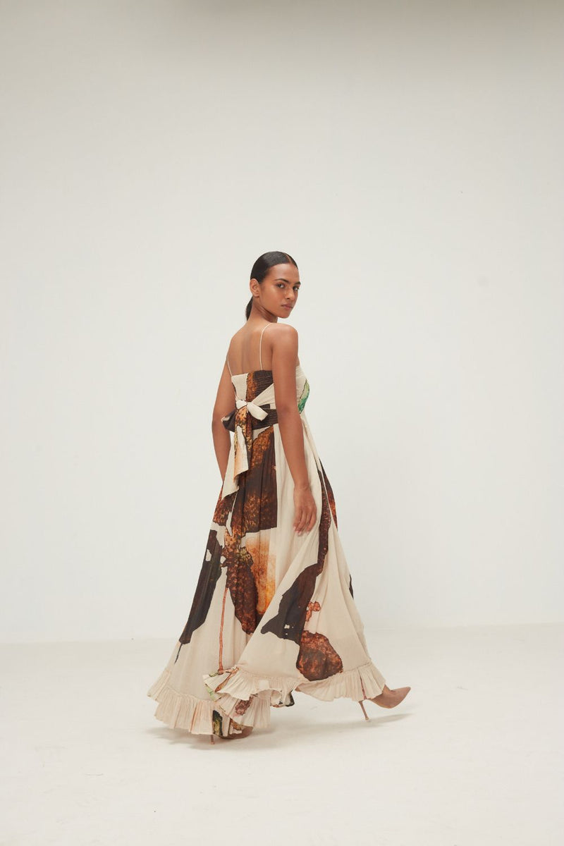 Peru Dress mul by Khara Kapas in ecru for women in Singapore