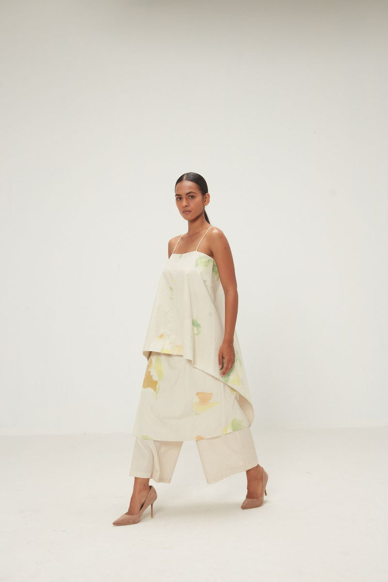 Dried Moss Top poplin by Khara Kapas in ecru for women in Singapore