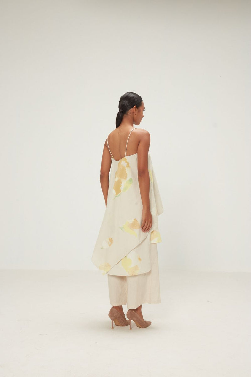 Dried Moss Pants poplin by Khara Kapas in ecru for women in Singapore