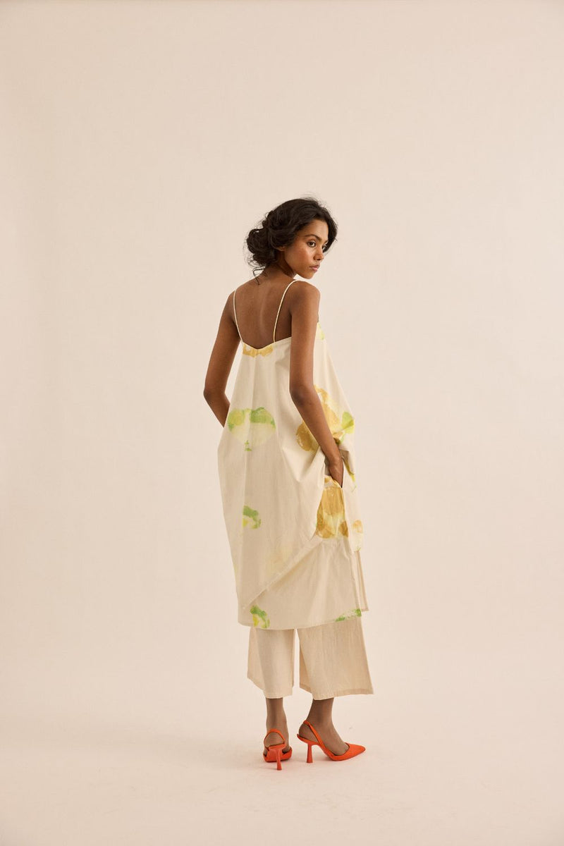 Dried Moss Pants poplin by Khara Kapas in ecru for women in Singapore