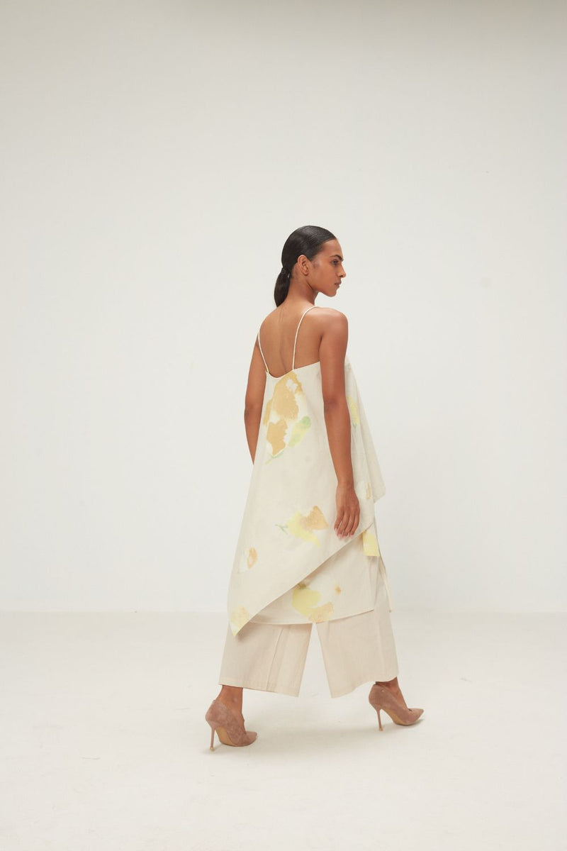 Dried Moss Pants poplin by Khara Kapas in ecru for women in Singapore