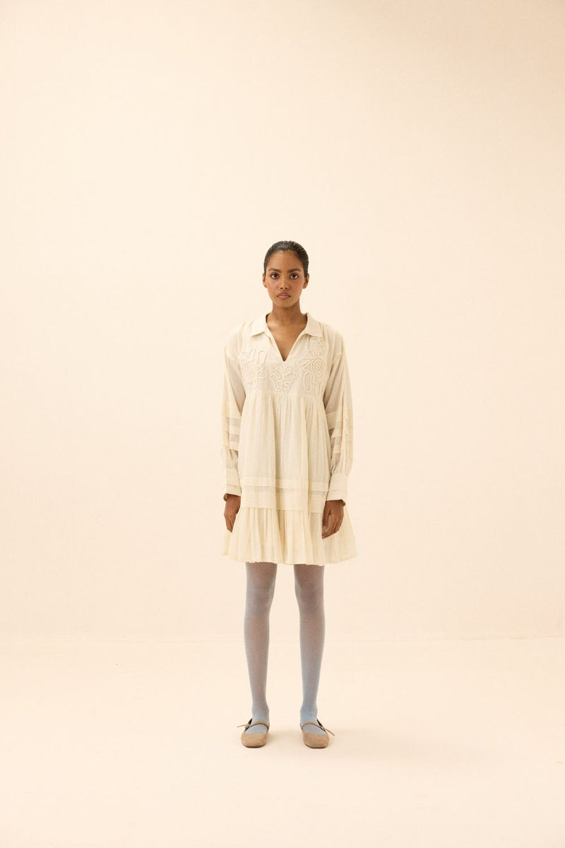 Concave Dress mul by Khara Kapas in white for women in Singapore