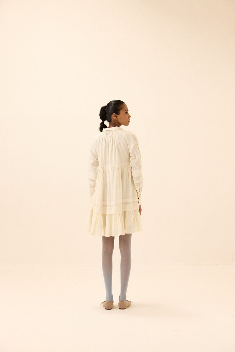 Concave Dress mul by Khara Kapas in white for women in Singapore