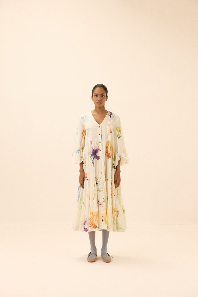Floral song dress mul by Khara Kapas in multi for women in Singapore