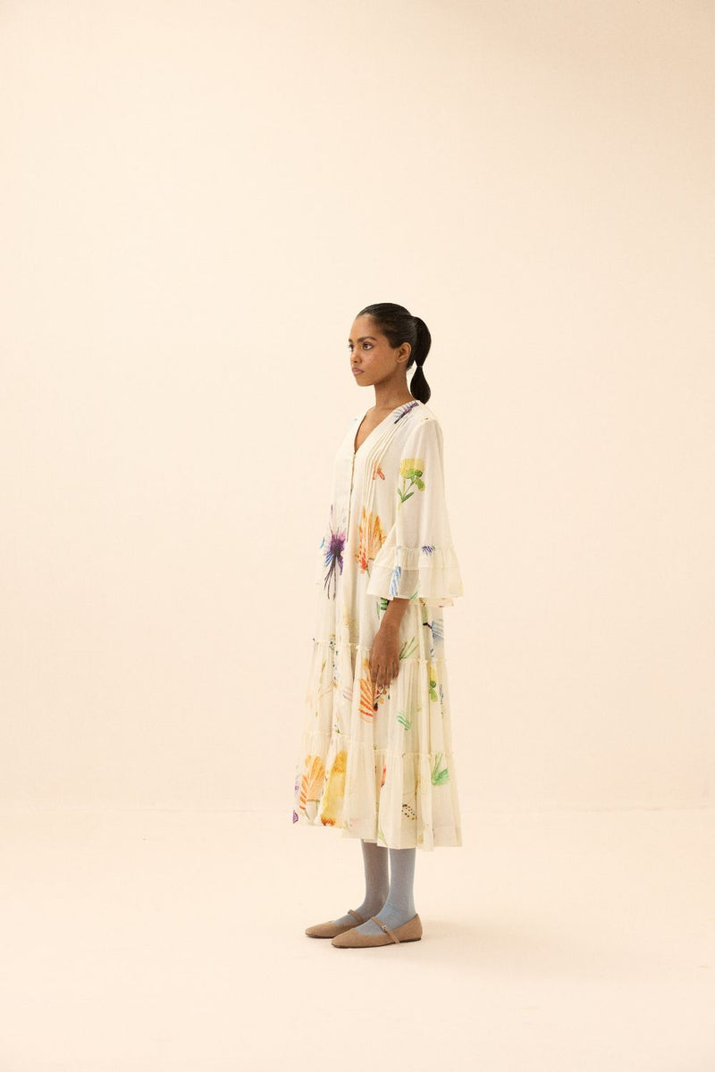 Floral song dress mul by Khara Kapas in multi for women in Singapore