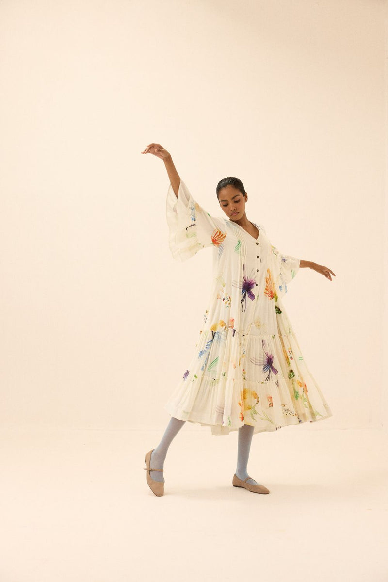 Floral song dress mul by Khara Kapas in multi for women in Singapore