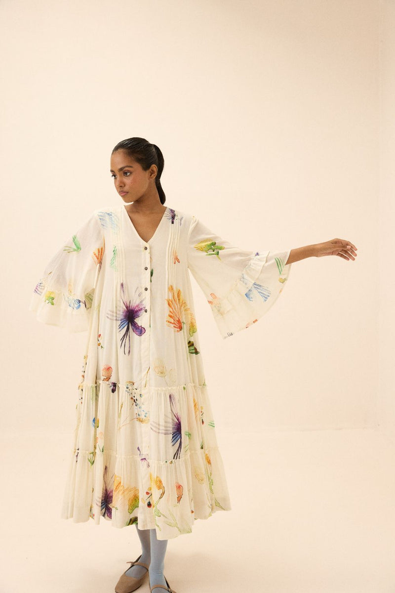 Floral song dress mul by Khara Kapas in multi for women in Singapore