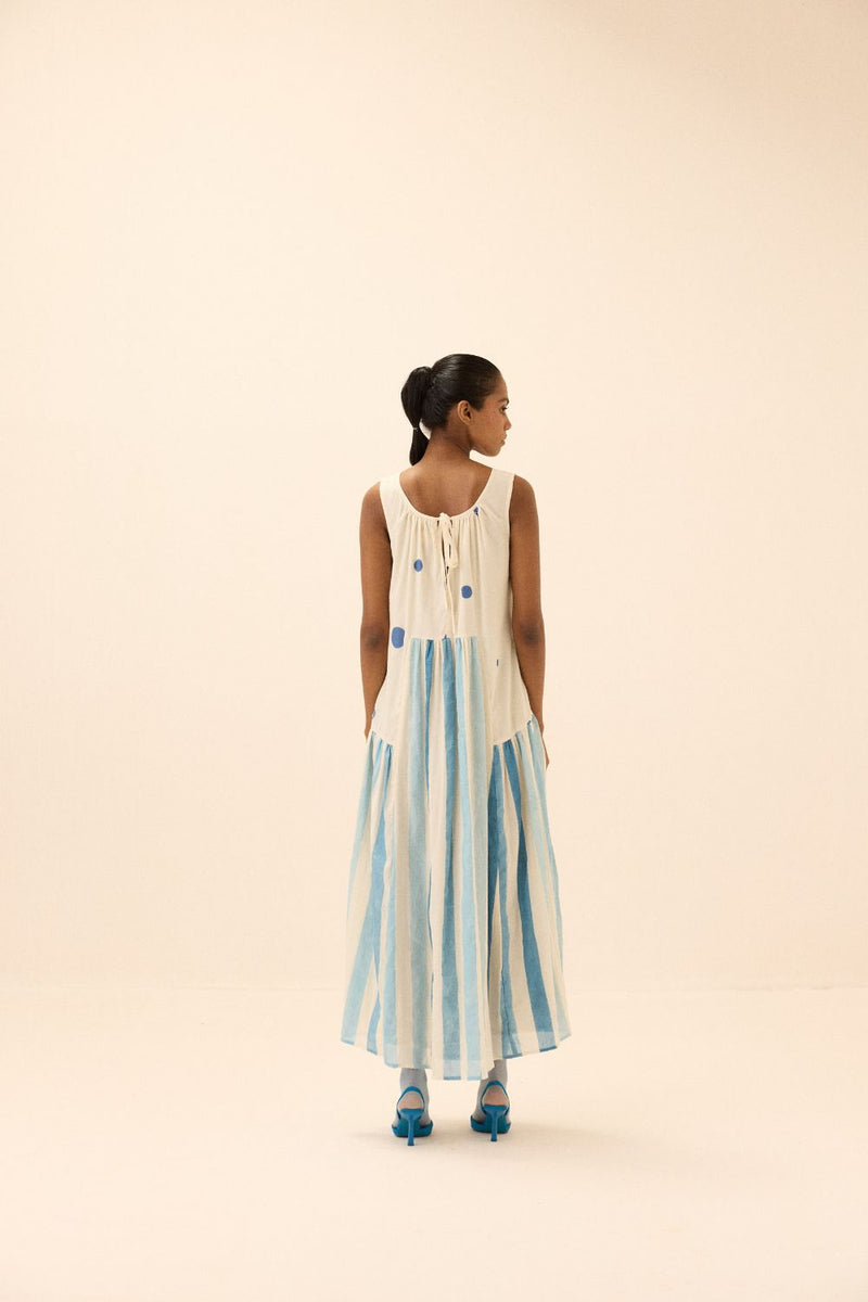 Cosmic dress mul by Khara Kapas in white for women in Singapore