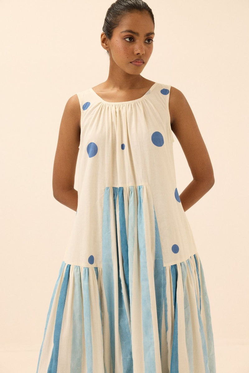 Cosmic dress mul by Khara Kapas in white for women in Singapore
