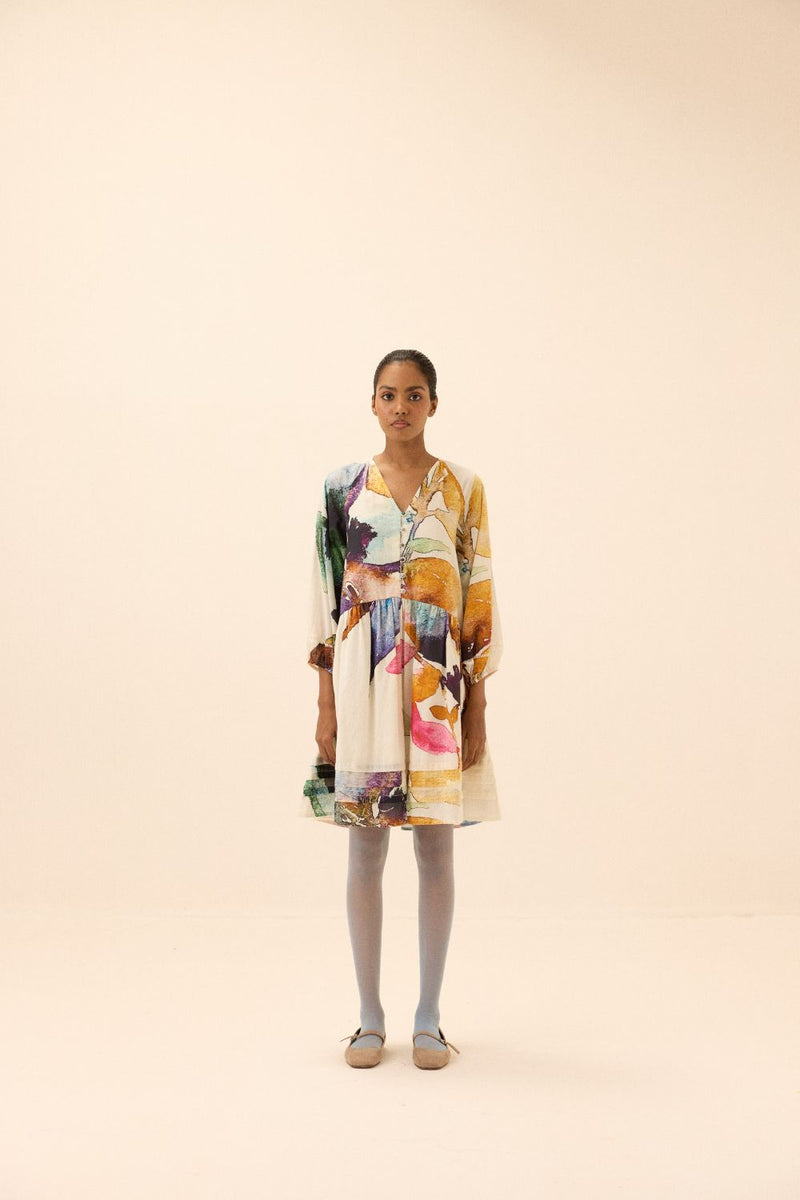 Botanic Crest dress mul by Khara Kapas in multi for women in Singapore