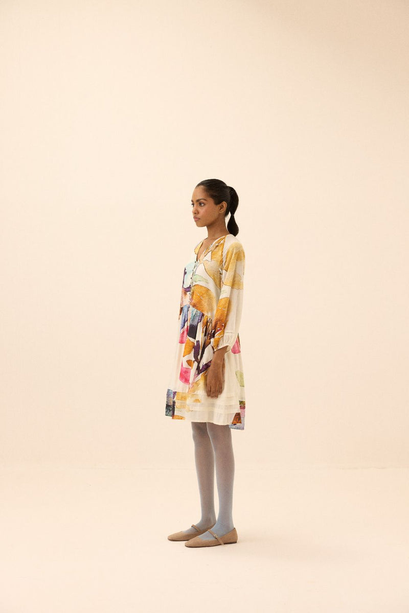 Botanic Crest dress mul by Khara Kapas in multi for women in Singapore