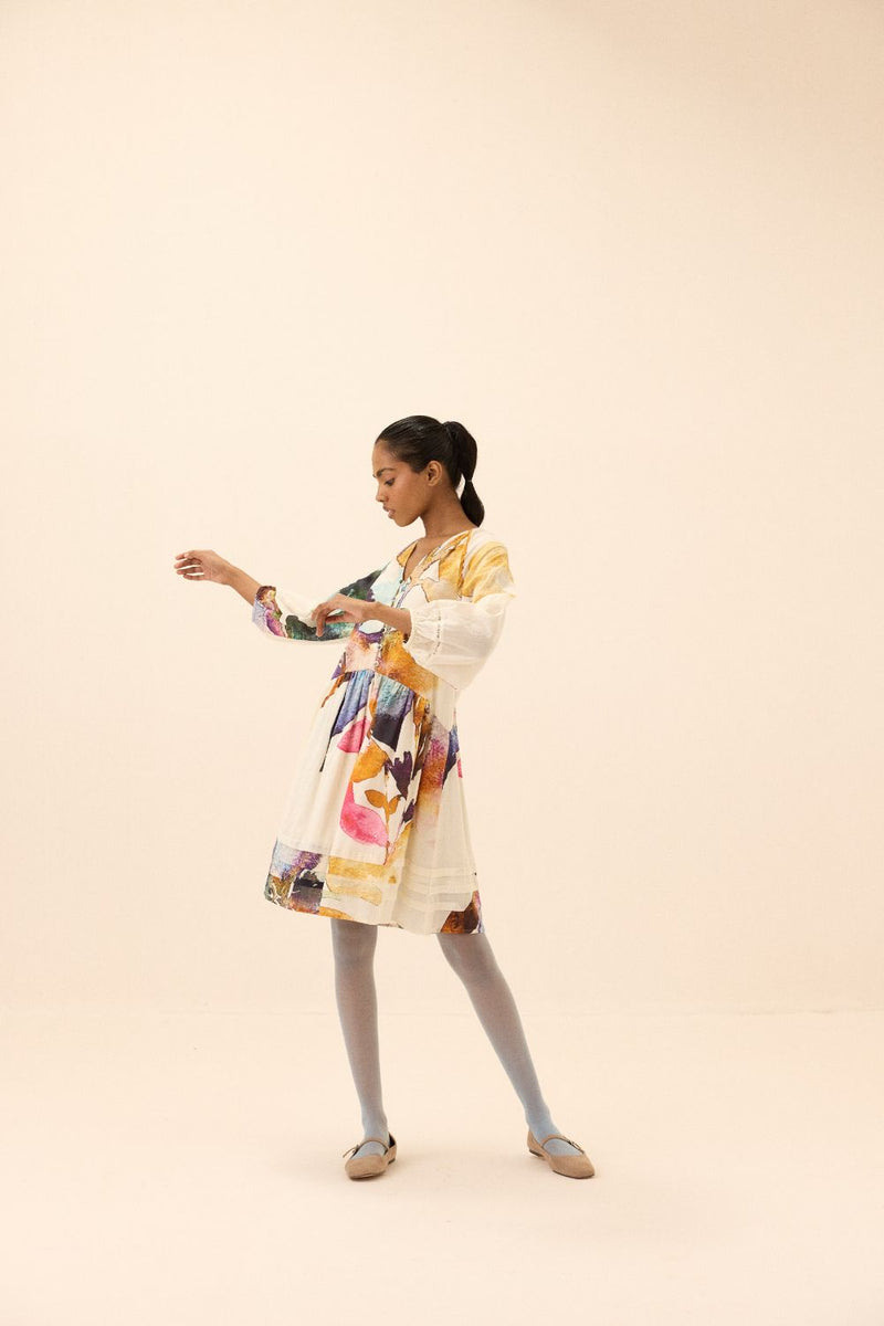 Botanic Crest dress mul by Khara Kapas in multi for women in Singapore