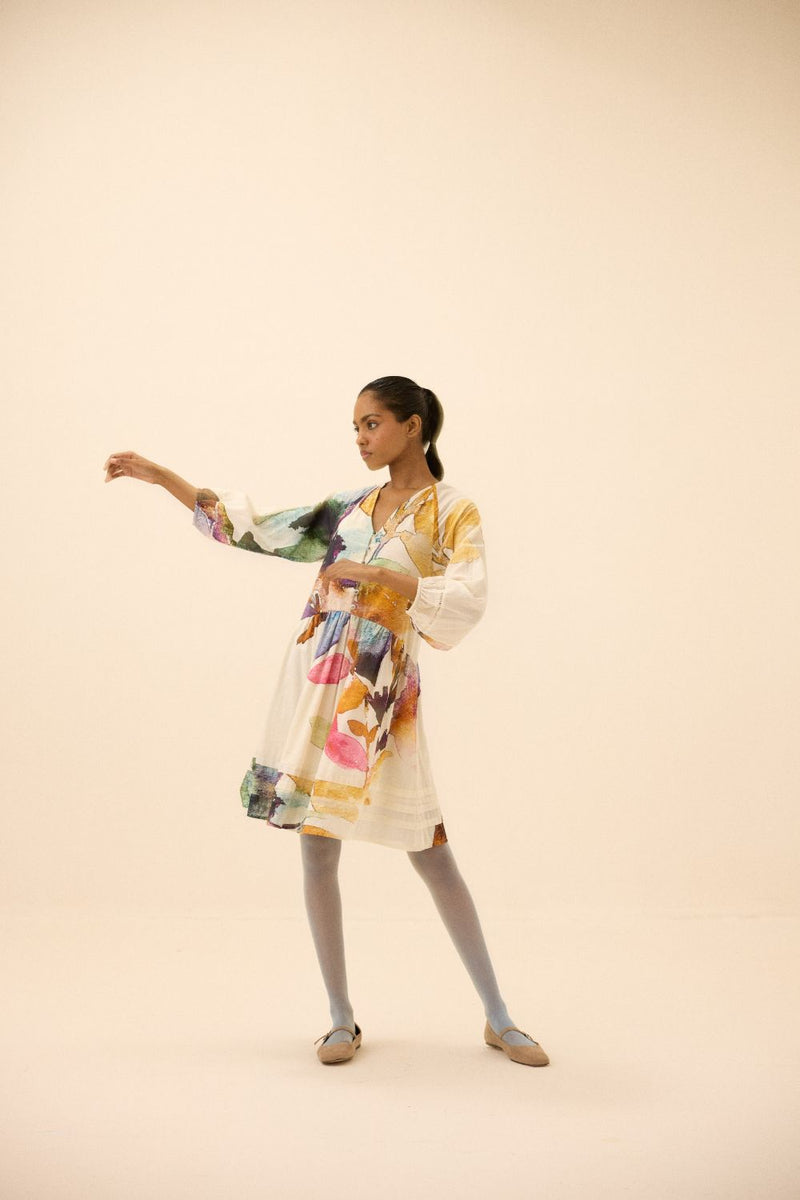 Botanic Crest dress mul by Khara Kapas in multi for women in Singapore