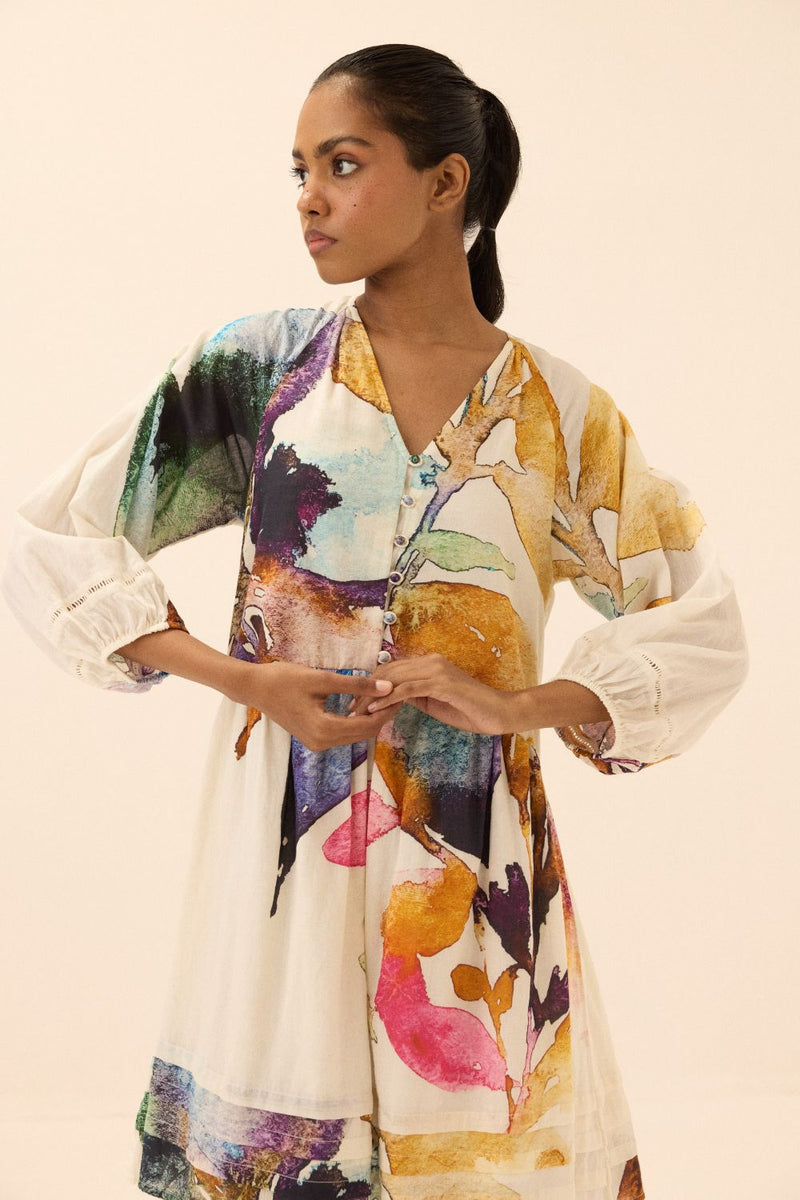 Botanic Crest dress mul by Khara Kapas in multi for women in Singapore