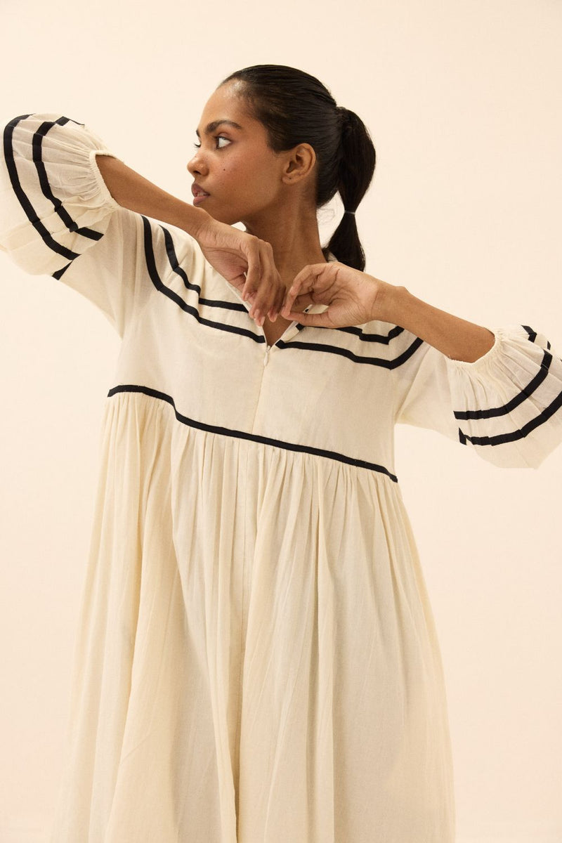 Acorn Dress mul by Khara Kapas in black for women in Singapore