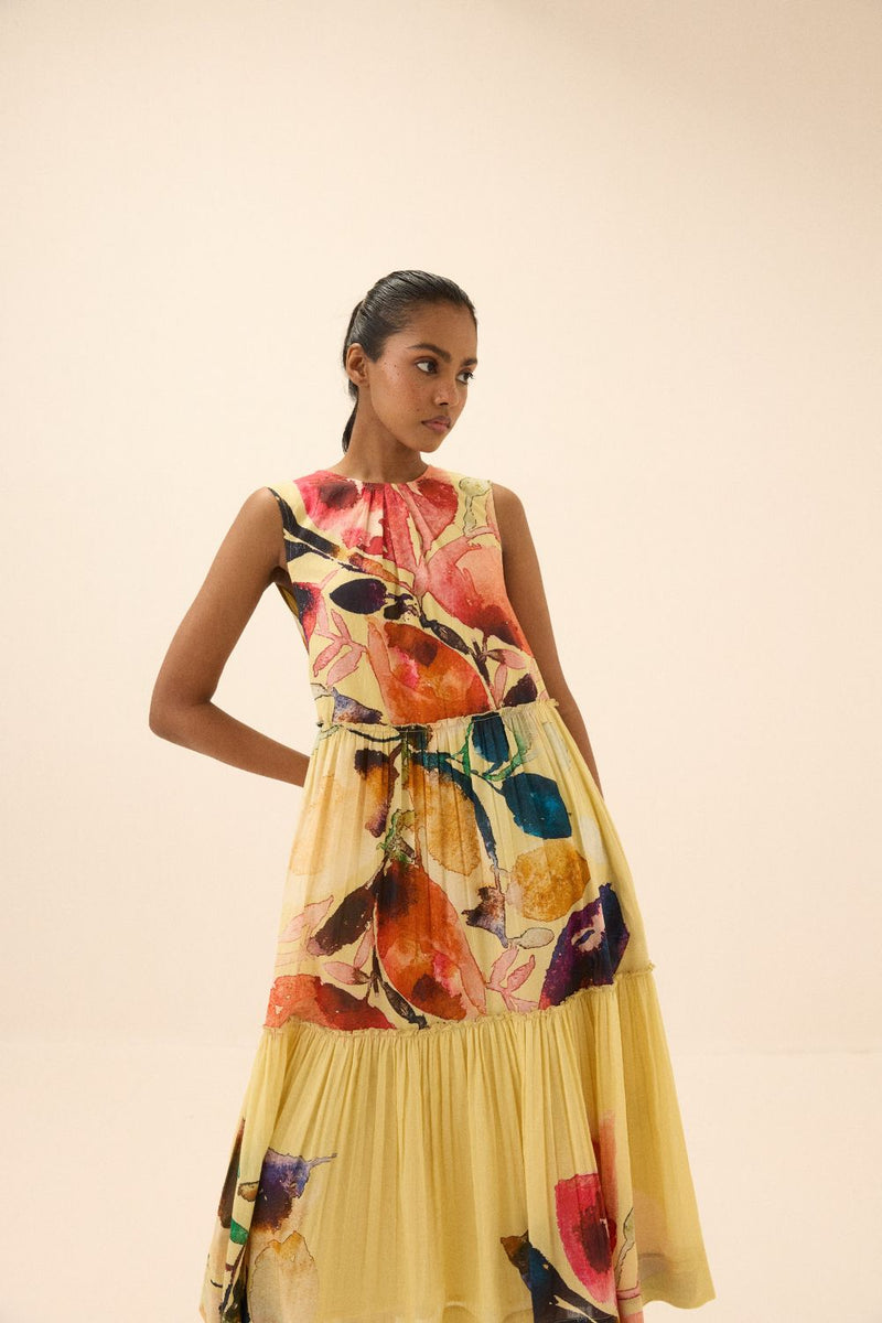 Sunstone dress mul by Khara Kapas in multi for women in Singapore