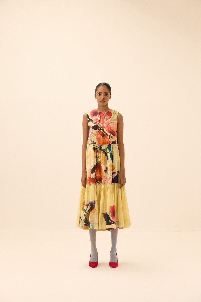 Sunstone dress mul by Khara Kapas in multi for women in Singapore