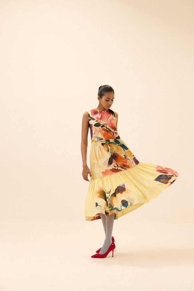 Sunstone dress mul by Khara Kapas in multi for women in Singapore