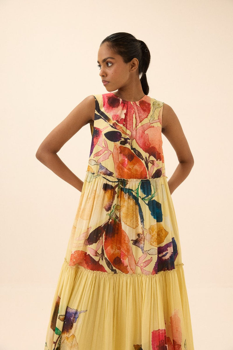 Sunstone dress mul by Khara Kapas in multi for women in Singapore